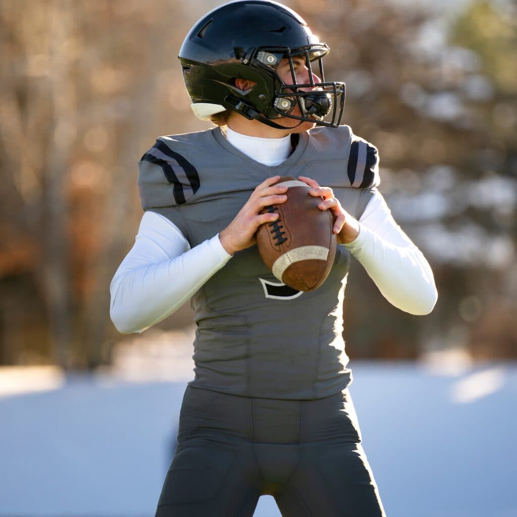 stacked american football uniforms durable athletic fabric