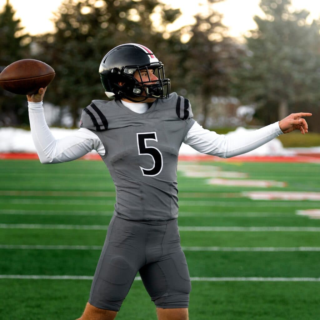 stacked american football uniforms durable athletic fabric