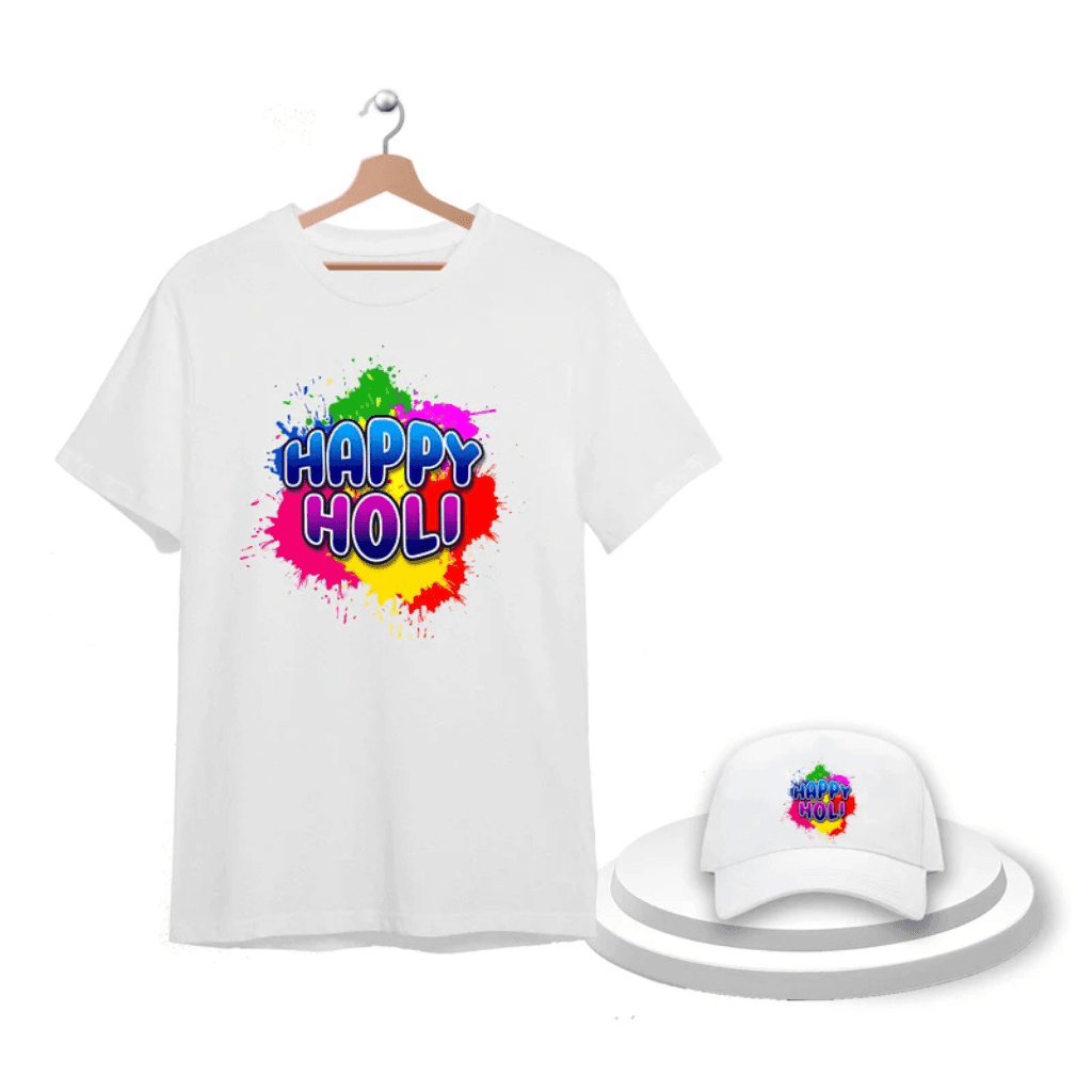 White Event Tees Designed for Holi Participation - showcase 2