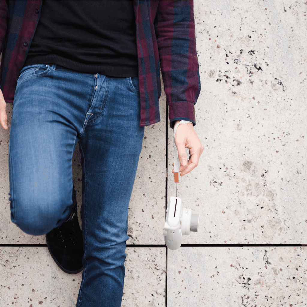 Male model showcasing Nevear sustainable custom jeans