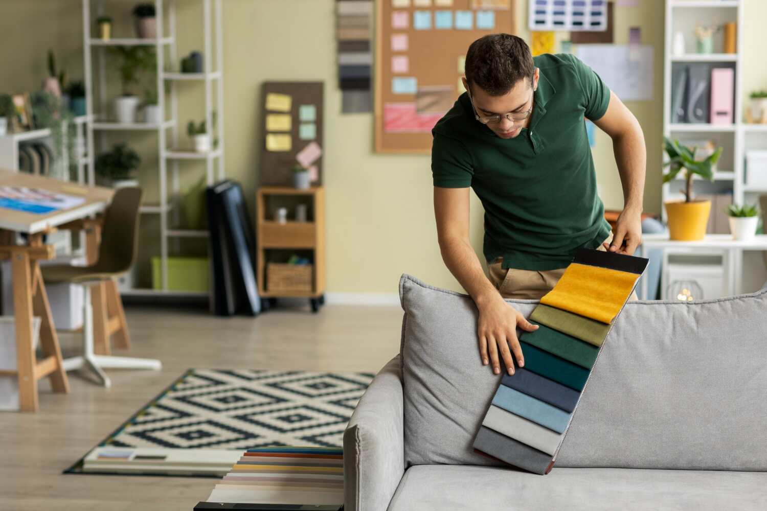 wholesale clothing suppliers, boy showing different sample of different colours