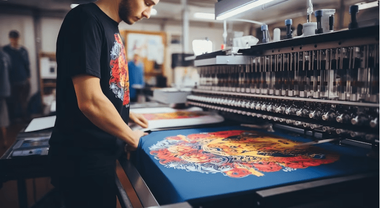 men printing tshirt