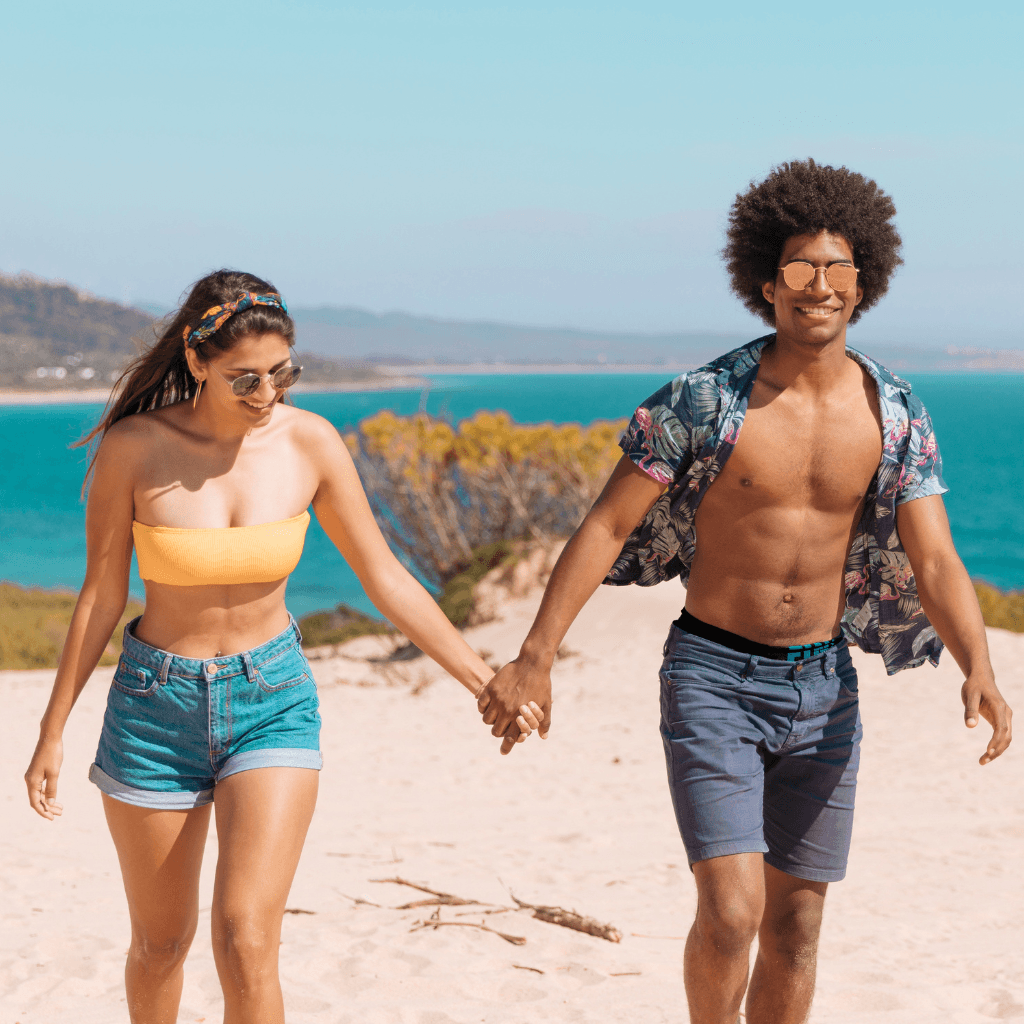 Model wearing Nevear custom shorts for summer collection