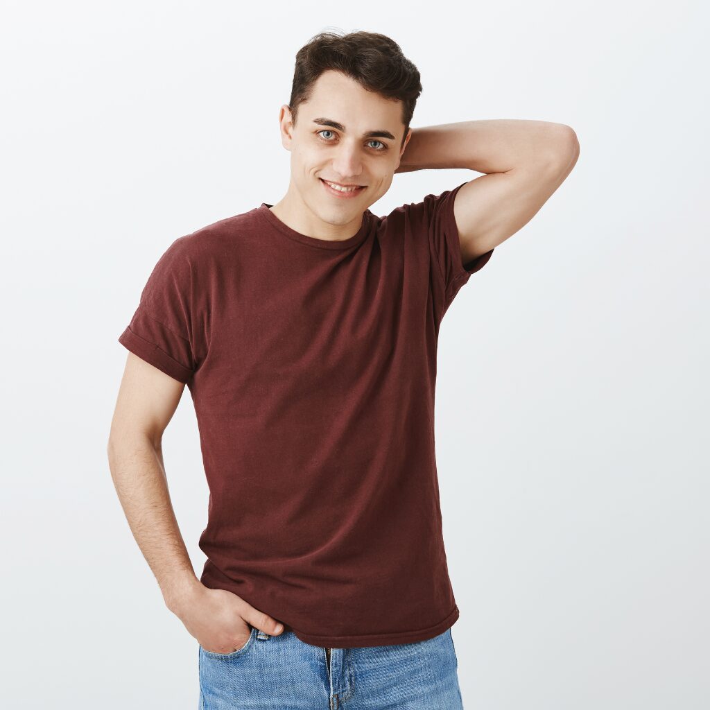 stacked crew neck t shirts breathable cotton fabric